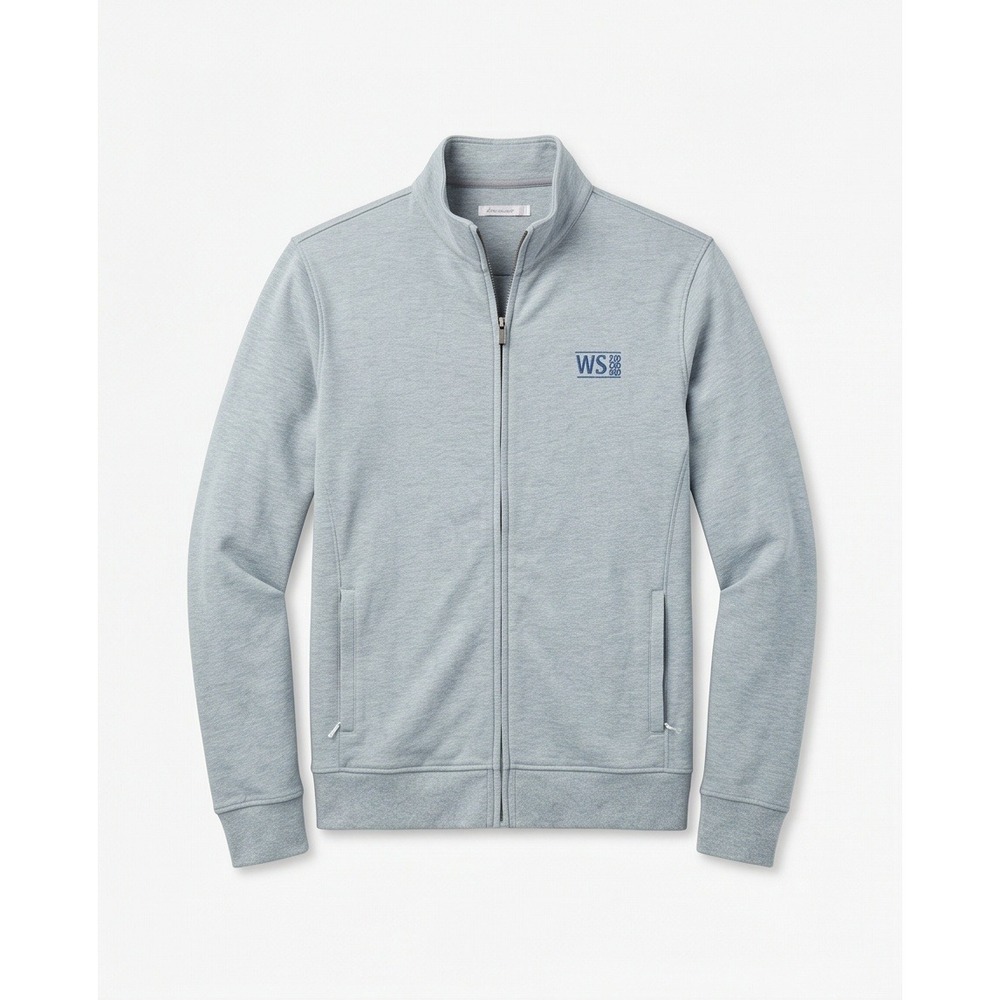 Peter Millar Mens M Perth Full Zip Jacket Light‎ Blue Heather 2020 World Series
